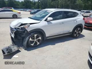 2017 Hyundai Tucson Night Edition with VIN KM8J3CA27HU328559, listed as a Copart auction lot 60818115 with 85,222 mi miles and Salvage title. Bid and sale history available at DreamBid. Image 1.