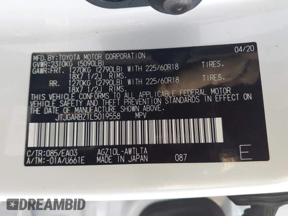 ✅ 2020 Lexus NX 300 • VIN: JTJGARBZ1L5019558 • Лот: 43358854. Опубликован ранее на IAAI с пробегом 105 306 миль. Бесплатный доступ к архиву аукционных продаж из США и подробный отчёт об истории автомобиля на DreamBid. Изображение 9.