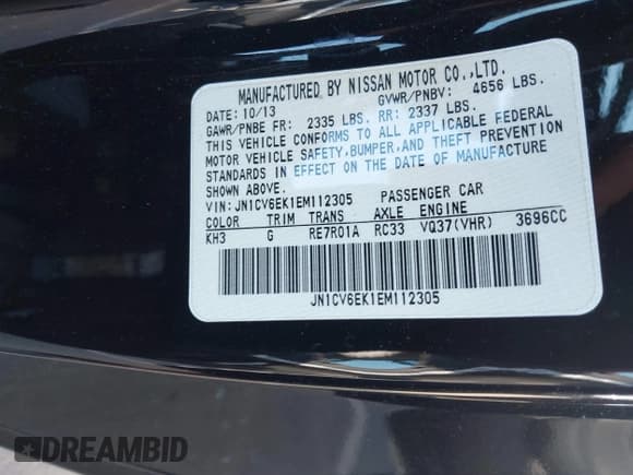 ✅ 2014 Infiniti Q60 Journey • VIN: JN1CV6EK1EM112305 • Lot: 43502935. Listed on IAAI with 142,925 mi. Free auction sales archive from the USA and detailed vehicle history report at DreamBid. Image 9.