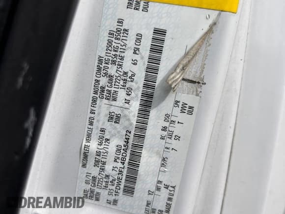 ✅ 2011 Ford Econoline Commercial • VIN: 1FDWE3FL4BDA54472 • Lot: 84703985. Listed on Copart with 164,497 mi. Free auction sales archive from the USA and detailed vehicle history report at DreamBid. Image 10.