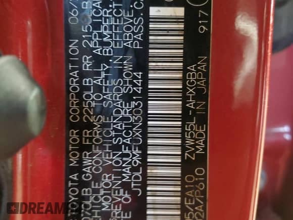 2022 Toyota Prius LE с VIN JTDL9MFUXN3031444, выставлен на аукционе Copart как лот 87211785 с пробегом 102 510 миль миль и Списание • Salvage title. История ставок и продаж доступна на DreamBid. Изображение 12.