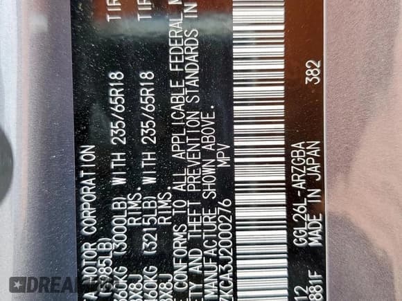 ✅ 2018 Lexus RX 350L Premium • VIN: JTJDZKCA3J2000276 • Lot: 55761445. Listed on Copart with 69,894 mi. Free auction sales archive from the USA and detailed vehicle history report at DreamBid. Image 14.