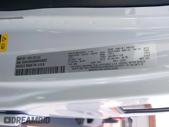 ✅ 2024 Jeep Wrangler Sport S • VIN: 1C4PJXDG5RW244037 • Лот: 42322052. Опубликован ранее на IAAI с пробегом 29 580 миль. Бесплатный доступ к архиву аукционных продаж из США и подробный отчёт об истории автомобиля на DreamBid. Изображение 9.