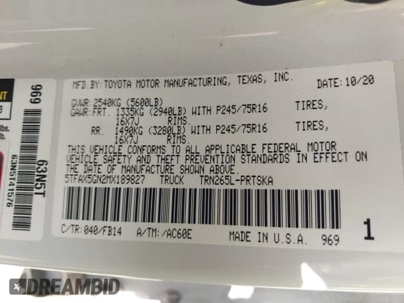 ✅ 2021 Toyota Tacoma SR • VIN: 5TFAX5GN2MX189827 • Lot: 43033956. Wystawiony na IAAI z przebiegiem 66 116 mil. Bezpłatny archiwum sprzedaży aukcyjnych z USA i szczegółowy raport historii pojazdu na DreamBid. Zdjęcie 9.