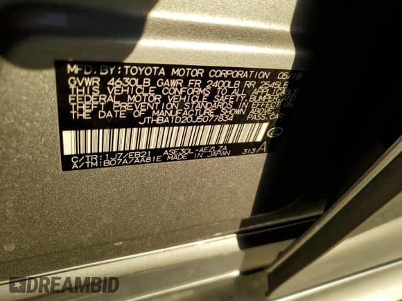 ✅ 2018 Lexus IS 300 • VIN: JTHBA1D20J5077834 • Lot: 91099735. Listed on Copart with 39,905 mi. Free auction sales archive from the USA and detailed vehicle history report at DreamBid. Image 13.