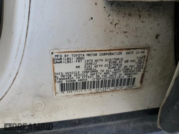 ✅ 1997 Toyota RAV4 • VIN: JT3GP10V7V0011813 • Lot: 54052165. Wystawiony na Copart z przebiegiem 222 197 mil. Bezpłatny archiwum sprzedaży aukcyjnych z USA i szczegółowy raport historii pojazdu na DreamBid. Zdjęcie 13.