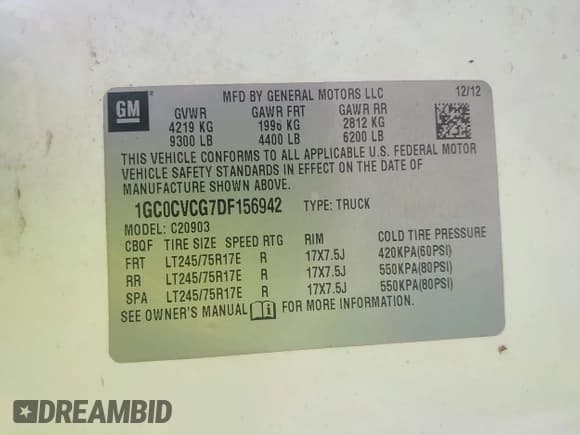 ✅ 2013 Chevrolet Silverado 2500HD Work Truck • VIN: 1GC0CVCG7DF156942 • Lot: 42725390. Wystawiony na IAAI z przebiegiem 177 154 mil. Bezpłatny archiwum sprzedaży aukcyjnych z USA i szczegółowy raport historii pojazdu na DreamBid. Zdjęcie 9.