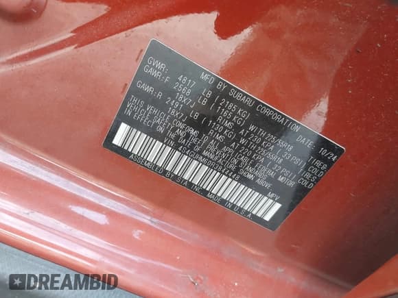 ✅ 2024 Subaru Crosstrek Limited • VIN: 4S4GUHM60R3844448 • Лот: 43536297. Опубликован ранее на IAAI с пробегом 5 678 миль. Бесплатный доступ к архиву аукционных продаж из США и подробный отчёт об истории автомобиля на DreamBid. Изображение 9.