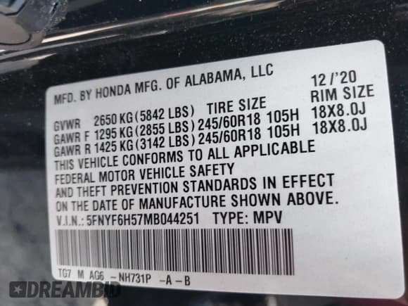 ✅ 2021 Honda Pilot EX-L • VIN: 5FNYF6H57MB044251 • Лот: 42821959. Опубликован ранее на IAAI с пробегом 53 645 миль. Бесплатный доступ к архиву аукционных продаж из США и подробный отчёт об истории автомобиля на DreamBid. Изображение 9.
