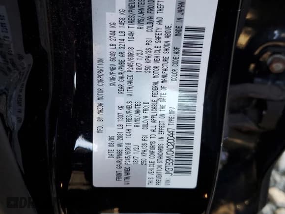 ✅ 2010 Mazda CX-9 Grand Touring • VIN: JM3TB3MV0A0200447 • Lot: 85339955. Listed on Copart with 194,941 mi. Free auction sales archive from the USA and detailed vehicle history report at DreamBid. Image 13.