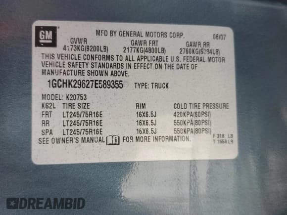 ✅ 2007 Chevrolet Silverado 2500HD 2LT • VIN: 1GCHK29627E589355 • Lot: 43611315. Wystawiony na Copart z przebiegiem 179 485 mil. Bezpłatny archiwum sprzedaży aukcyjnych z USA i szczegółowy raport historii pojazdu na DreamBid. Zdjęcie 12.