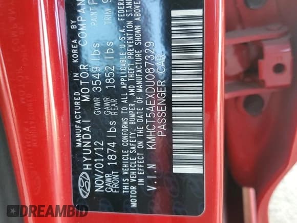 ✅ 2013 Hyundai Accent GS • VIN: KMHCT5AEXDU087329 • Лот: 78517274. Опубликован ранее на Copart с пробегом Не указан. Бесплатный доступ к архиву аукционных продаж из США и подробный отчёт об истории автомобиля на DreamBid. Изображение 12.