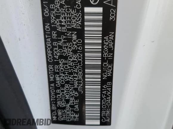 ✅ 2012 Scion iQ • VIN: JTNJJXB07CJ021610 • Lot: 93510255. Wystawiony na Copart z przebiegiem 37 295 mil. Bezpłatny archiwum sprzedaży aukcyjnych z USA i szczegółowy raport historii pojazdu na DreamBid. Zdjęcie 12.