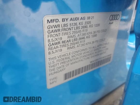 ✅ 2022 Audi Q3 S line Premium • VIN: WA1DECF31N1018699 • Лот: 71304715. Опубликован ранее на Copart с пробегом 49 310 миль. Бесплатный доступ к архиву аукционных продаж из США и подробный отчёт об истории автомобиля на DreamBid. Изображение 14.