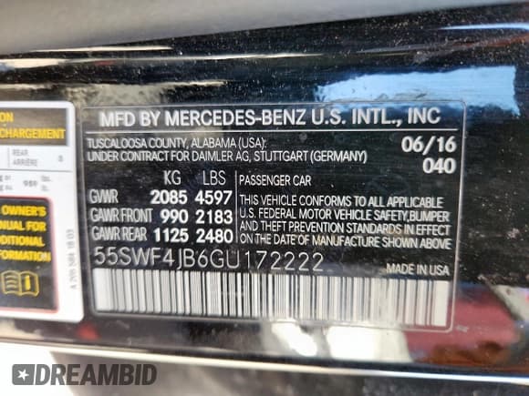 ✅ 2016 Mercedes-Benz C 300 • VIN: 55SWF4JB6GU172222 • Lot: 91271625. Listed on Copart with 149,977 mi. Free auction sales archive from the USA and detailed vehicle history report at DreamBid. Image 12.