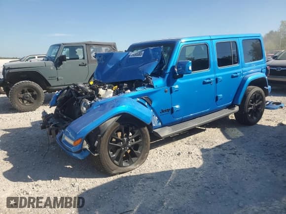 ✅ 2023 Jeep Wrangler Sahara • VIN: 1C4HJXEN4PW667027 • Лот: 84585385. Опубликован ранее на Copart с пробегом 25 751 миль. Бесплатный доступ к архиву аукционных продаж из США и подробный отчёт об истории автомобиля на DreamBid. Изображение 1.