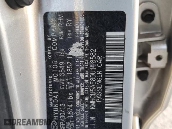 ✅ 2013 Hyundai Accent SE • VIN: KMHCU5AE8DU138582 • Лот: 75229344. Опубликован ранее на Copart с пробегом 78 923 миль. Бесплатный доступ к архиву аукционных продаж из США и подробный отчёт об истории автомобиля на DreamBid. Изображение 13.