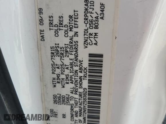 ✅ 2000 Toyota Tacoma • VIN: 4TAWN72N9YZ583829 • Lot: 84045475. Wystawiony na Copart z przebiegiem 233 086 mil. Bezpłatny archiwum sprzedaży aukcyjnych z USA i szczegółowy raport historii pojazdu na DreamBid. Zdjęcie 12.