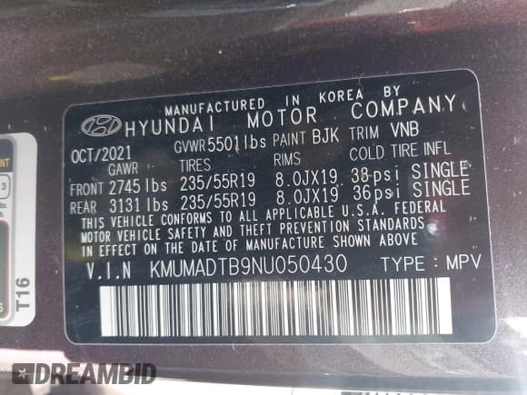 ✅ 2022 Genesis GV70 2.5T • VIN: KMUMADTB9NU050430 • Lot: 41990564. Listed on IAAI with 36,308 mi. Free auction sales archive from the USA and detailed vehicle history report at DreamBid. Image 9.