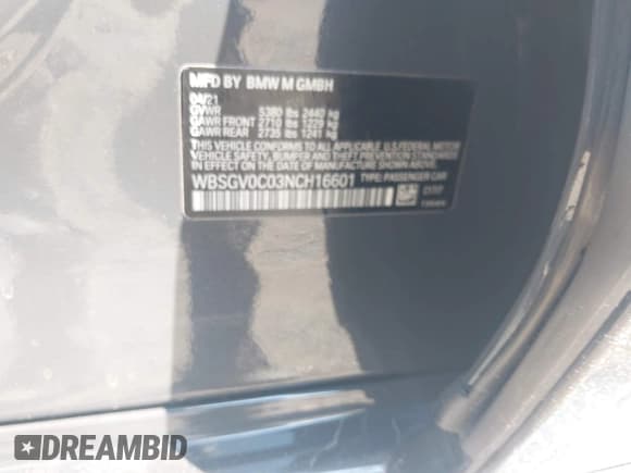 ✅ 2022 BMW M8 Competition • VIN: WBSGV0C03NCH16601 • Lot: 42844353. Wystawiony na IAAI z przebiegiem 14 109 mil. Bezpłatny archiwum sprzedaży aukcyjnych z USA i szczegółowy raport historii pojazdu na DreamBid. Zdjęcie 9.