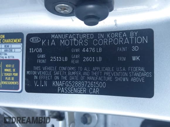 ✅ 2009 Kia Rondo LX • VIN: KNAFG528897261500 • Lot: 43739623. Wystawiony na IAAI z przebiegiem 221 385 mil. Bezpłatny archiwum sprzedaży aukcyjnych z USA i szczegółowy raport historii pojazdu na DreamBid. Zdjęcie 9.