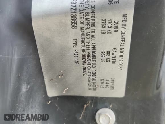 ✅ 2007 Saturn ION ION 2 • VIN: 1G8AJ55F37Z138658 • Lot: 91476535. Listed on Copart with 67,050 mi. Free auction sales archive from the USA and detailed vehicle history report at DreamBid. Image 12.