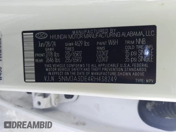 ✅ 2024 Hyundai Tucson SE • VIN: 5NMJA3DE4RH438249 • Lot: 43616569. Wystawiony na IAAI z przebiegiem 24 mil. Bezpłatny archiwum sprzedaży aukcyjnych z USA i szczegółowy raport historii pojazdu na DreamBid. Zdjęcie 9.