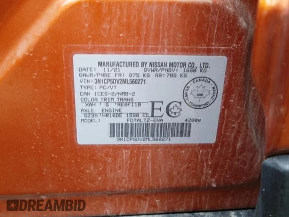 ✅ 2021 Nissan Kicks SR • VIN: 3N1CP5DV2ML560271 • Lot: 84898395. Wystawiony na Copart z przebiegiem Nie podano. Bezpłatny archiwum sprzedaży aukcyjnych z USA i szczegółowy raport historii pojazdu na DreamBid. Zdjęcie 14.