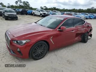 ✅ 2019 Genesis G70 Advanced • VIN: KMTG64LA4KU015493 • Lot: 55464615. Listed on Copart with 34,967 mi. Free auction sales archive from the USA and detailed vehicle history report at DreamBid. Image 1.