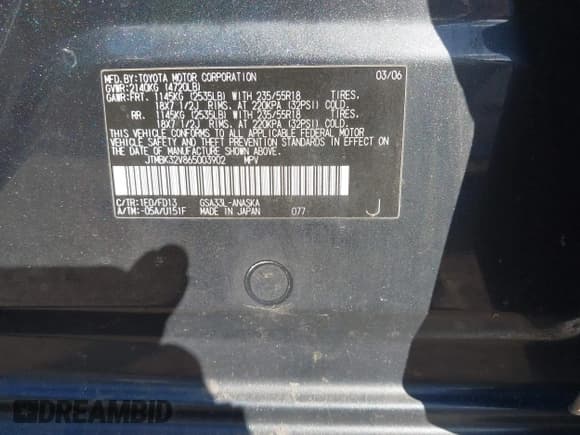 ✅ 2006 Toyota RAV4 Sport • VIN: JTMBK32V865003902 • Lot: 43339724. Listed on IAAI with 209,095 mi. Free auction sales archive from the USA and detailed vehicle history report at DreamBid. Image 9.