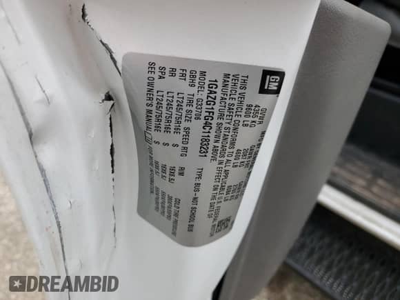 2012 Chevrolet Express Passenger 1LT с VIN 1GAZG1FG4C1183231, выставлен на аукционе Copart как лот 87666715 с пробегом 145 123 миль миль и Чистый • Clean title. История ставок и продаж доступна на DreamBid. Изображение 13.