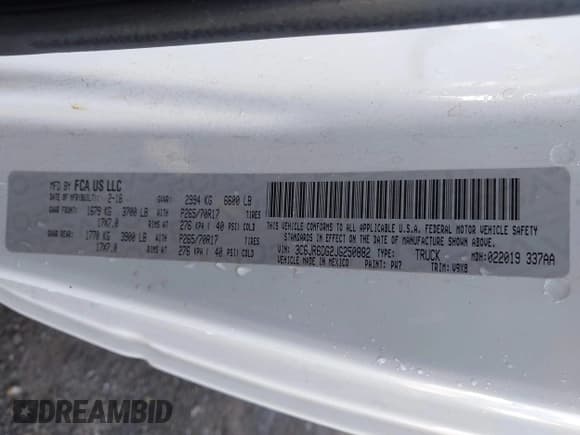 ✅ 2018 Ram 1500 Tradesman • VIN: 3C6JR6DG2JG250882 • Лот: 42892802. Опубликован ранее на IAAI с пробегом 281 725 миль. Бесплатный доступ к архиву аукционных продаж из США и подробный отчёт об истории автомобиля на DreamBid. Изображение 9.