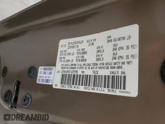 ✅ 2007 Dodge 1500 SLT • VIN: 1D7HA18P37J570799 • Лот: 75761654. Размещён на Copart с пробегом 201 798 миль миль. Получите бесплатный доступ к архиву аукционных продаж из США и посмотрите подробный отчёт об истории автомобиля на DreamBid. Изображение 12.