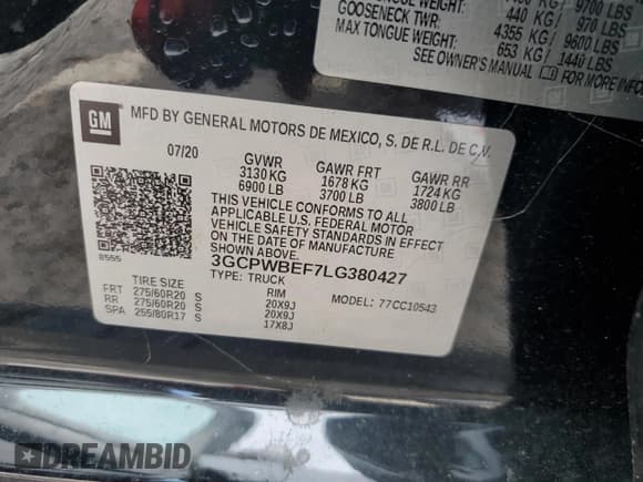 ✅ 2020 Chevrolet Silverado 1500 Custom • VIN: 3GCPWBEF7LG380427 • Lot: 69968474. Wystawiony na Copart z przebiegiem Nie podano. Bezpłatny archiwum sprzedaży aukcyjnych z USA i szczegółowy raport historii pojazdu na DreamBid. Zdjęcie 14.