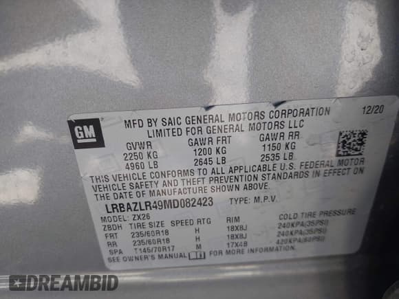 ✅ 2021 Buick Envision Preferred • VIN: LRBAZLR49MD082423 • Lot: 42738943. Wystawiony na IAAI z przebiegiem 42 282 mil. Bezpłatny archiwum sprzedaży aukcyjnych z USA i szczegółowy raport historii pojazdu na DreamBid. Zdjęcie 9.