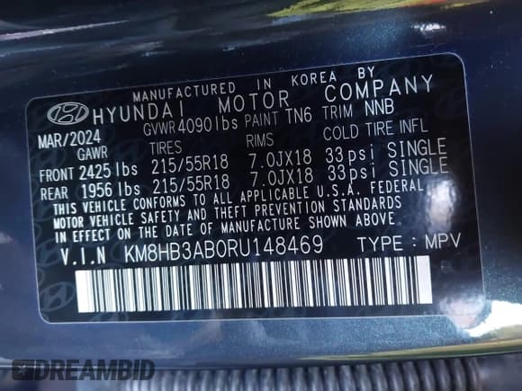 ✅ 2024 Hyundai Kona SEL • VIN: KM8HB3AB0RU148469 • Лот: 43648869. Опубликован ранее на IAAI с пробегом 28 814 миль. Бесплатный доступ к архиву аукционных продаж из США и подробный отчёт об истории автомобиля на DreamBid. Изображение 9.