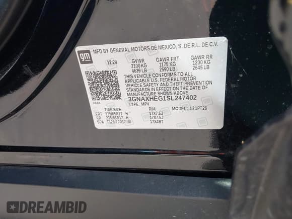 ✅ 2025 Chevrolet Equinox FWD LT • VIN: 3GNAXHEG1SL247402 • Lot: 43227415. Wystawiony na IAAI z przebiegiem 7 471 mil. Bezpłatny archiwum sprzedaży aukcyjnych z USA i szczegółowy raport historii pojazdu na DreamBid. Zdjęcie 9.