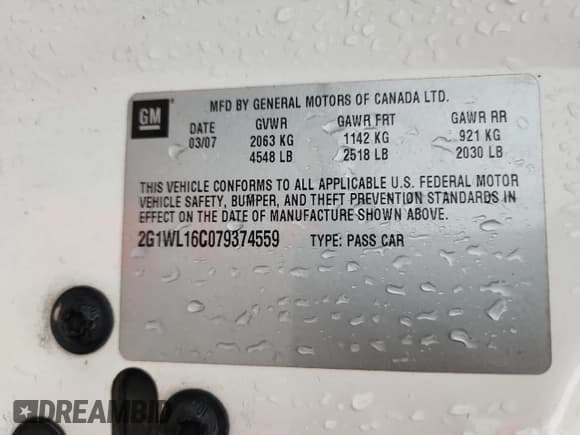 ✅ 2007 Chevrolet Monte Carlo SS • VIN: 2G1WL16C079374559 • Лот: 93697575. Опубликован ранее на Copart с пробегом 257 661 миль. Бесплатный доступ к архиву аукционных продаж из США и подробный отчёт об истории автомобиля на DreamBid. Изображение 12.
