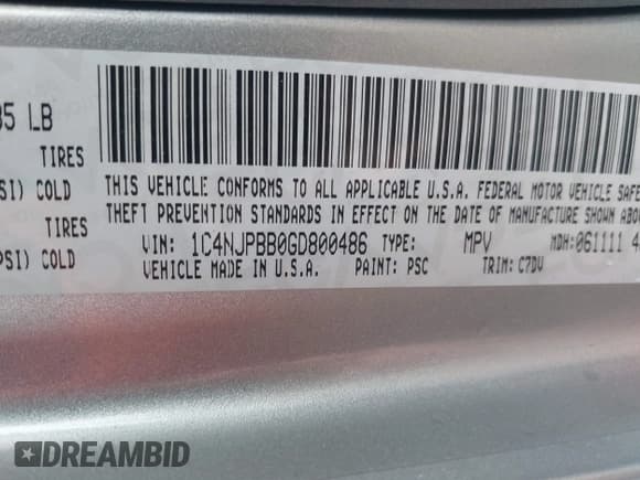 ✅ 2016 Jeep Patriot Sport • VIN: 1C4NJPBB0GD800486 • Лот: 42532852. Опубликован ранее на IAAI с пробегом 204 071 миль. Бесплатный доступ к архиву аукционных продаж из США и подробный отчёт об истории автомобиля на DreamBid. Изображение 9.