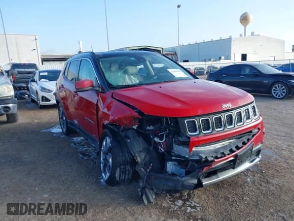 ✅ 2019 Jeep Compass Limited • VIN: 3C4NJCCB1KT638104 • Lot: 41499495. Listed on IAAI with 56,270 mi. Free auction sales archive from the USA and detailed vehicle history report at DreamBid. Image 1.