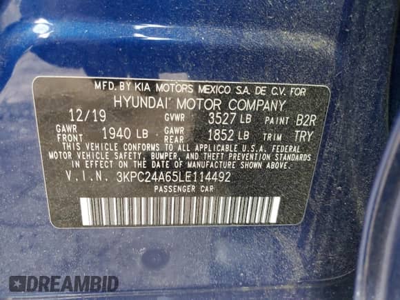 2020 Hyundai Accent SE z VIN 3KPC24A65LE114492, wystawiony jako Copart lot #53401724 z przebiegiem 89 803 mil mil oraz . Historia ofert i sprzedaży dostępna na DreamBid. Obrazek 12.