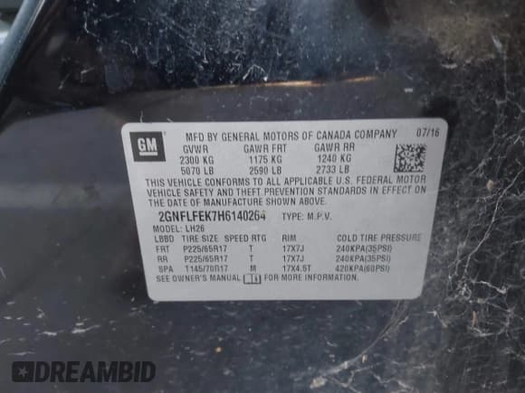 ✅ 2017 Chevrolet Equinox LT • VIN: 2GNFLFEK7H6140264 • Лот: 43397701. Опубликован ранее на IAAI с пробегом 194 482 миль. Бесплатный доступ к архиву аукционных продаж из США и подробный отчёт об истории автомобиля на DreamBid. Изображение 9.