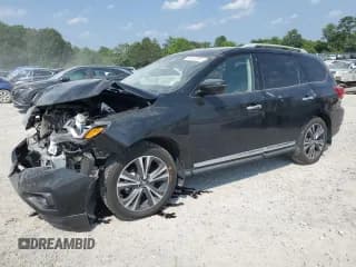 ✅ 2020 Nissan Pathfinder Platinum • VIN: 5N1DR2DM3LC575966 • Lot: 59215345. Listed on Copart with 44,728 mi. Free auction sales archive from the USA and detailed vehicle history report at DreamBid. Image 1.