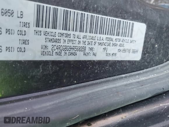 ✅ 2017 Dodge Grand Caravan SE • VIN: 2C4RDGBG9HR568358 • Lot: 43417063. Wystawiony na IAAI z przebiegiem 202 423 mil. Bezpłatny archiwum sprzedaży aukcyjnych z USA i szczegółowy raport historii pojazdu na DreamBid. Zdjęcie 9.