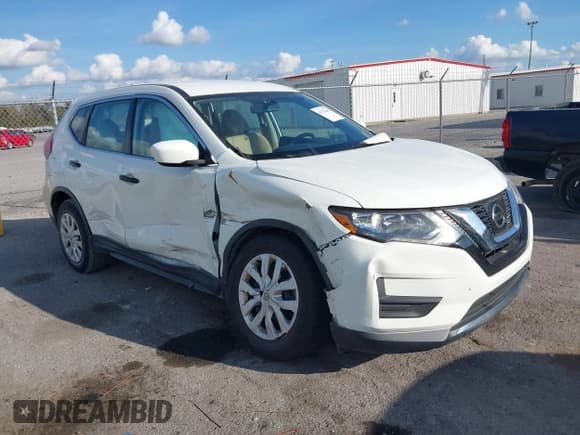 ✅ 2017 Nissan Rogue S • VIN: KNMAT2MT2HP595500 • Lot: 43732362. Listed on IAAI with 53,396 mi. Free auction sales archive from the USA and detailed vehicle history report at DreamBid. Image 1.