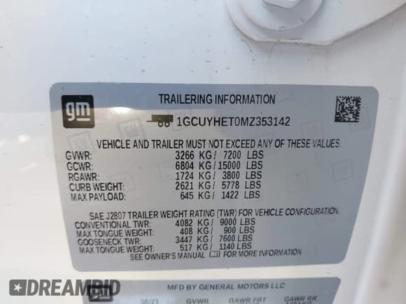 ✅ 2021 Chevrolet Silverado 1500 High Country • VIN: 1GCUYHET0MZ353142 • Lot: 40707765. Wystawiony na IAAI z przebiegiem 20 765 mil. Bezpłatny archiwum sprzedaży aukcyjnych z USA i szczegółowy raport historii pojazdu na DreamBid. Zdjęcie 9.