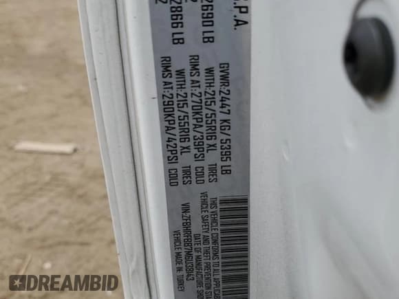 ✅ 2021 Ram ProMaster City Passenger SLT • VIN: ZFBHRFBB7M6U38143 • Lot: 71164494. Wystawiony na Copart z przebiegiem 46 018 mil. Bezpłatny archiwum sprzedaży aukcyjnych z USA i szczegółowy raport historii pojazdu na DreamBid. Zdjęcie 13.