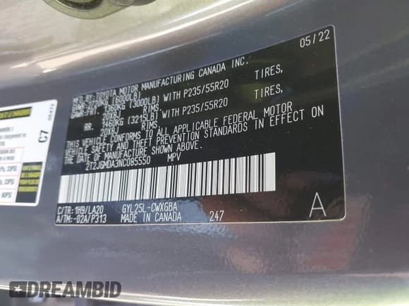 ✅ 2022 Lexus RX 450h • VIN: 2T2JGMDA3NC085550 • Лот: 43839819. Опубликован ранее на IAAI с пробегом 27 640 миль. Бесплатный доступ к архиву аукционных продаж из США и подробный отчёт об истории автомобиля на DreamBid. Изображение 9.