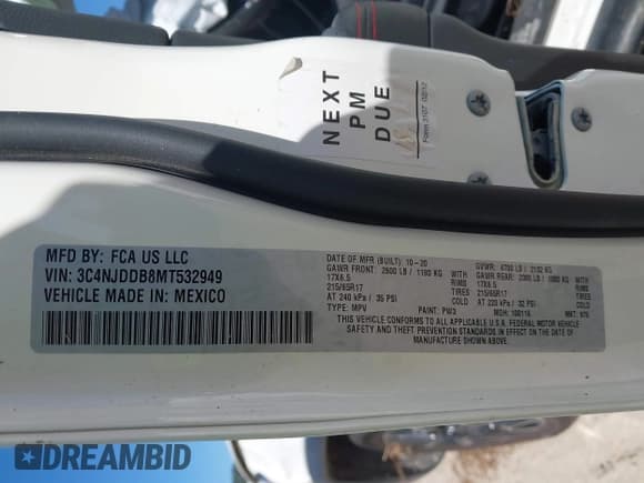 ✅ 2021 Jeep Compass Trailhawk • VIN: 3C4NJDDB8MT532949 • Лот: 40559932. Опубликован ранее на IAAI с пробегом 74 349 миль. Бесплатный доступ к архиву аукционных продаж из США и подробный отчёт об истории автомобиля на DreamBid. Изображение 9.