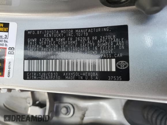 ✅ 2020 Toyota Avalon Hybrid XSE • VIN: 4T1E21FB1LU014352 • Lot: 48482833. Wystawiony na Copart z przebiegiem 22 225 mil. Bezpłatny archiwum sprzedaży aukcyjnych z USA i szczegółowy raport historii pojazdu na DreamBid. Zdjęcie 12.